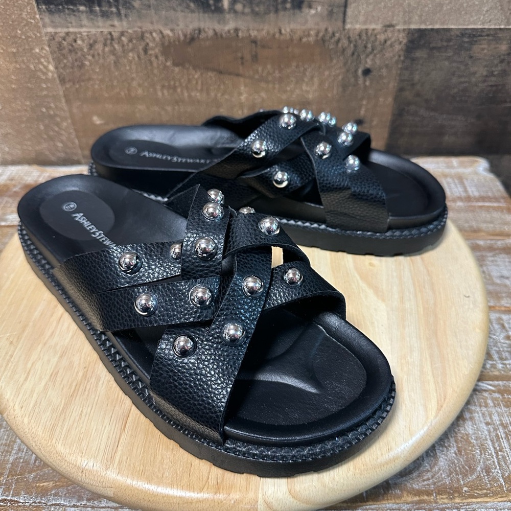 Black Studded Sandals